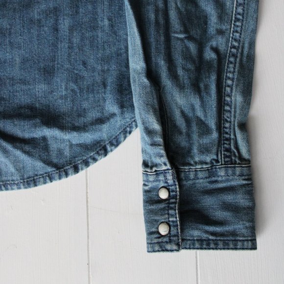 Chambray Denim Button Down Shirt - Picture 3 of 7